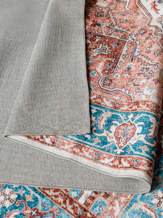 Ковер Silk vuar 80x150 бирюзово-красного цвета