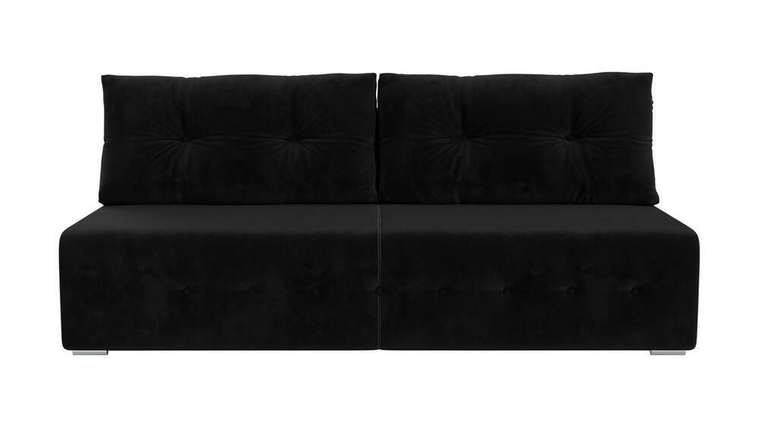 Прямой диван-кровать Лондон черного цвета