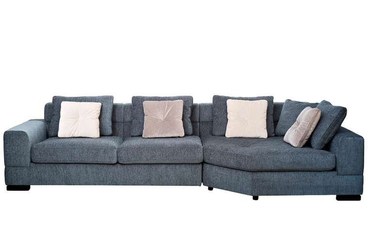 Угловой диван Lazio с правым углом серого цвета