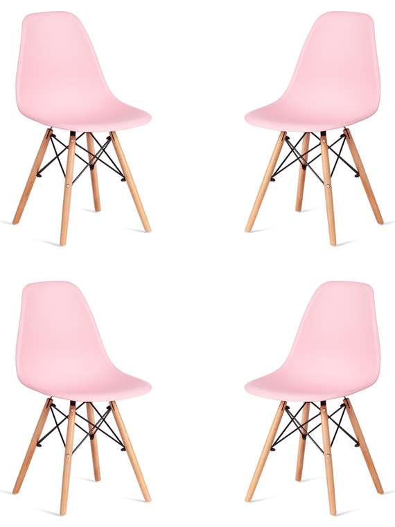 Комплект из четырех стульев Cindy Chair светло-розового цвета