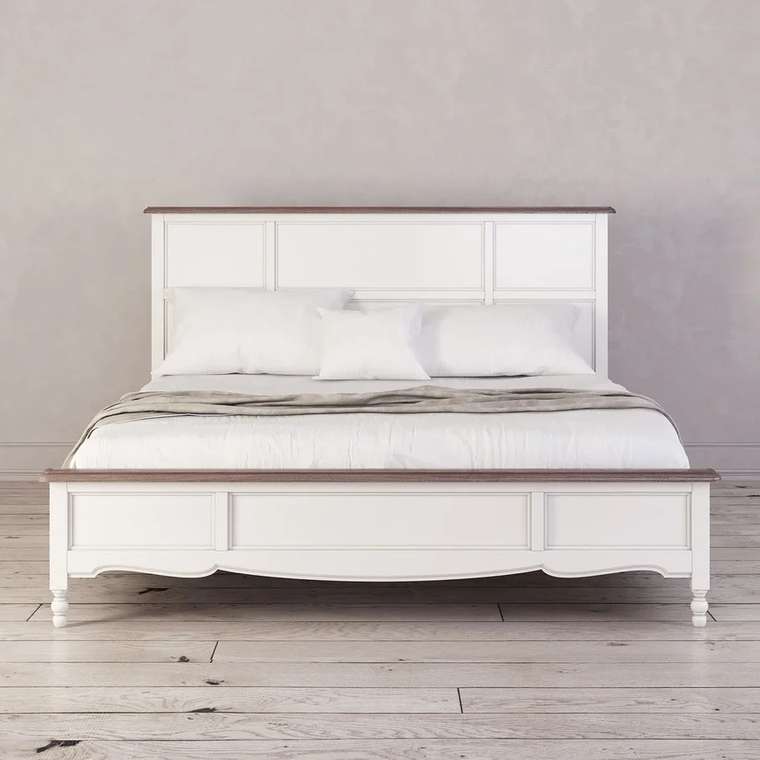 Кровать двуспальная Leblanc белого цвета 160х200