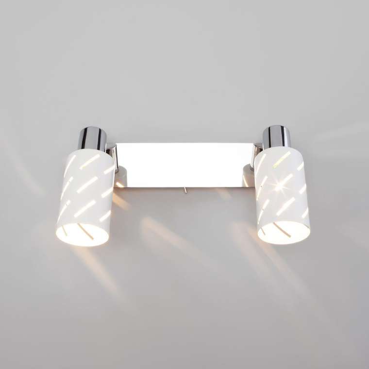 Настенный светильник с поворотными плафонами 20090/2 белый/хром Fente