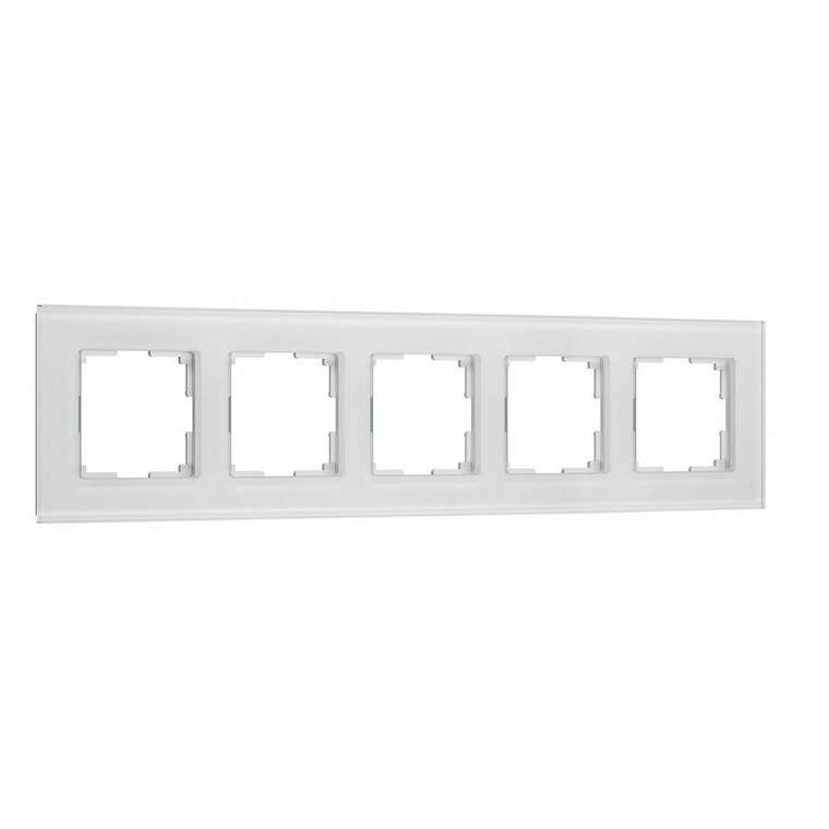 W0053101/ Рамка на 5 постов Senso (белый, стекло soft-touch) W0053101 Senso белый soft-touch
