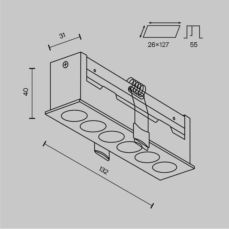Встраиваемый светильник Technical DL065-12W3-6K-W Points Downlight