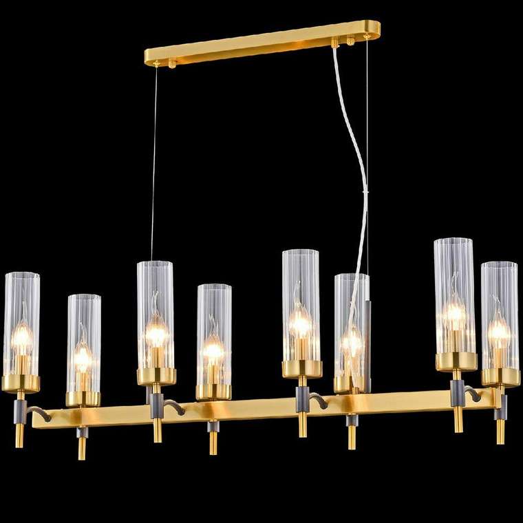 Подвесная люстра IL5177-8LLS-29 BRASS TUBO (стекло, цвет прозрачный)