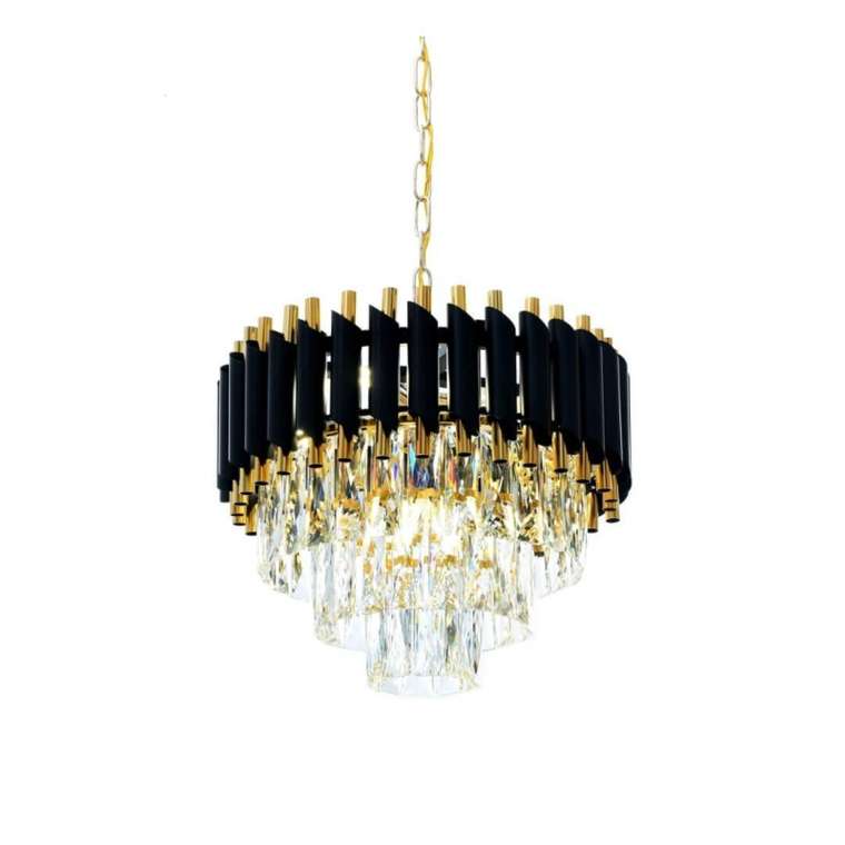 Подвесная люстра Funneli LDP 6003-400 BK+F.GD (хрусталь, цвет прозрачный)