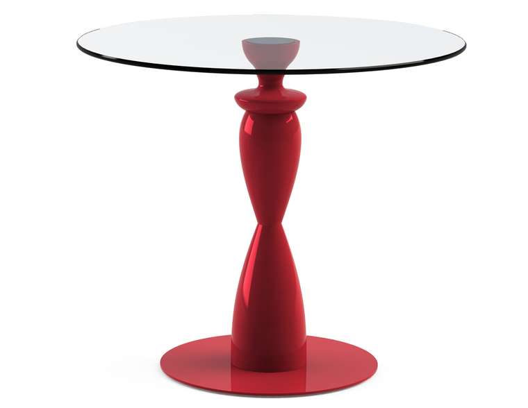 Обеденный стол "CANTALESO Red" со столешницей из закаленного стекла 
