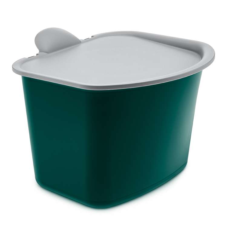 Контейнер для мусора Bibo зеленого и серого цвета с крышкой