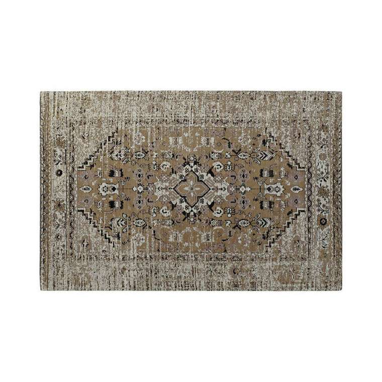 Ковер из полиэстера и хлопка 120x180 бежевого цвета