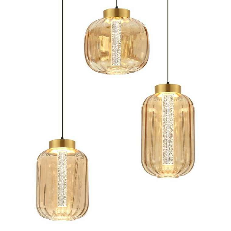 Подвесной светильник PLC-7077-500-3P-AMBER (стекло, цвет янтарный)
