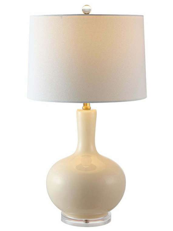 Настольная лампа Эверли бело-бежевого цвета