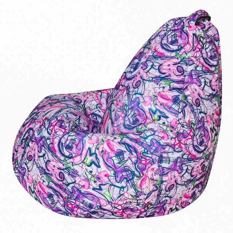 Кресло-мешок Груша 2XL Аккорд фиолетово-розового цвета