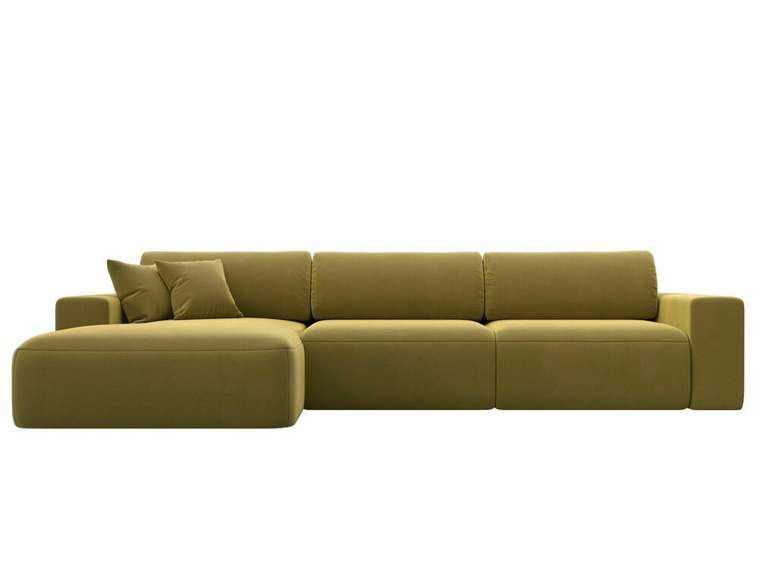Угловой диван-кровать Лига 036 Классик Лонг желтого цвета левый угол