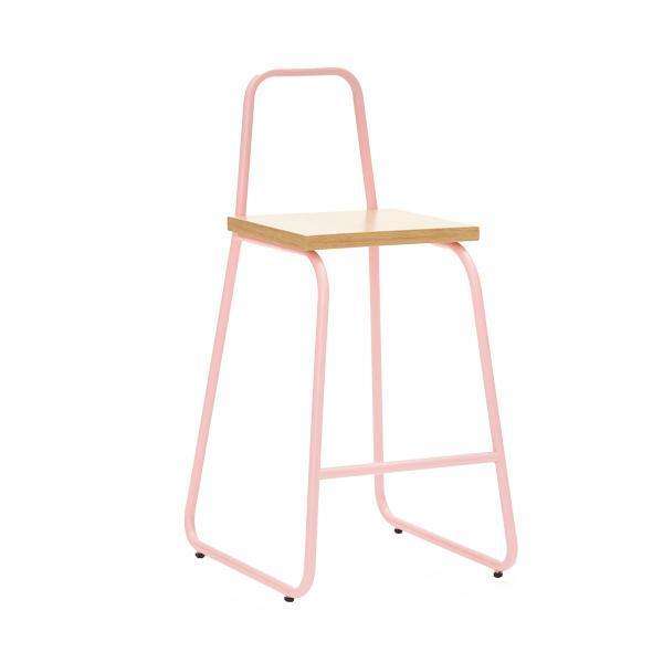 Полубарный стул Bauhaus розово-бежевого цвета