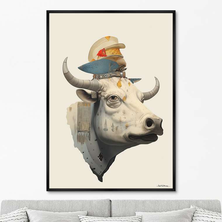 Репродукция картины Cow dreams, No 1, 2024г.