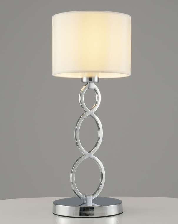 Лампа настольная Macadamia бело-серебряного цвета