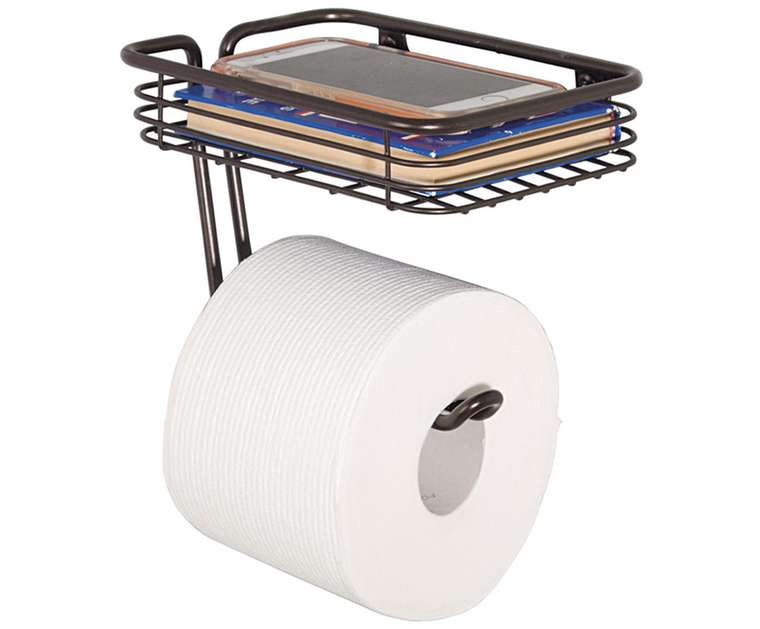 Настенный держатель для туалетной бумаги с полкой Classico
