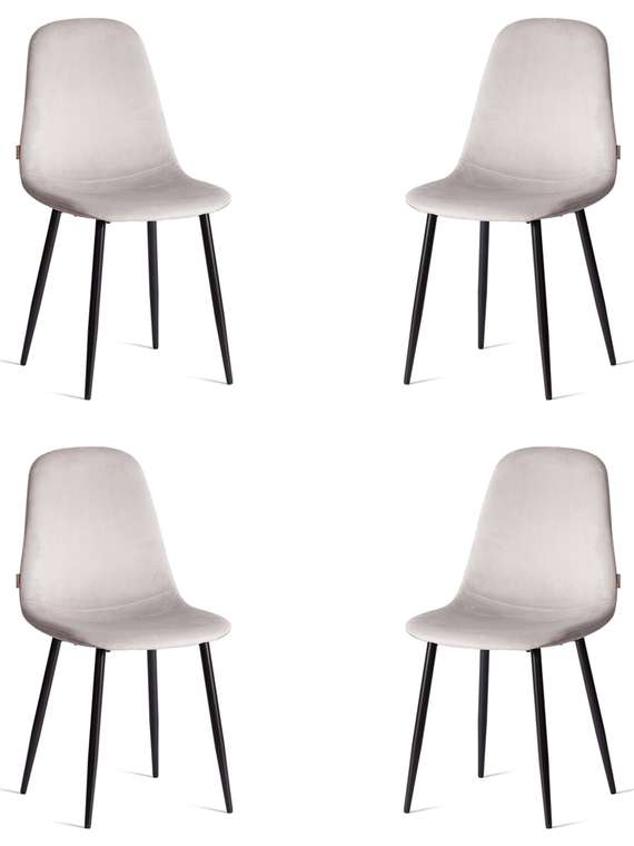 Комплект из четырех стульев Breeze светло-серого цвета