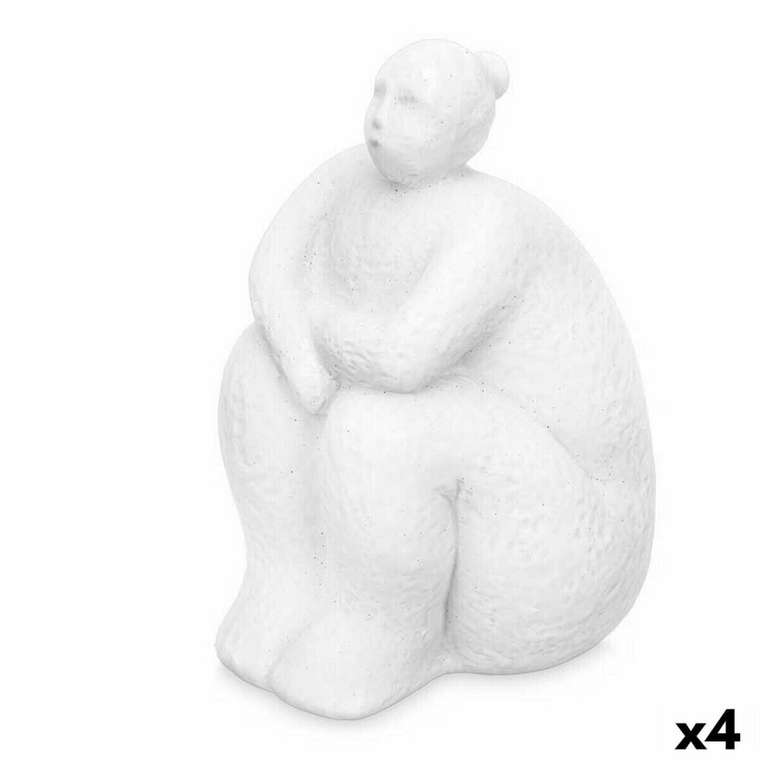 Декоративная фигура Белый Dolomite 18 x 30 x 19 cm (4 штук) Женщина Сидя