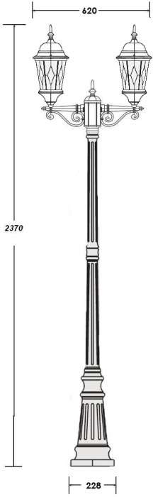 Наземный фонарь IP44 Oasis Light ASTORIA 2M 91409MA Gw ромб
