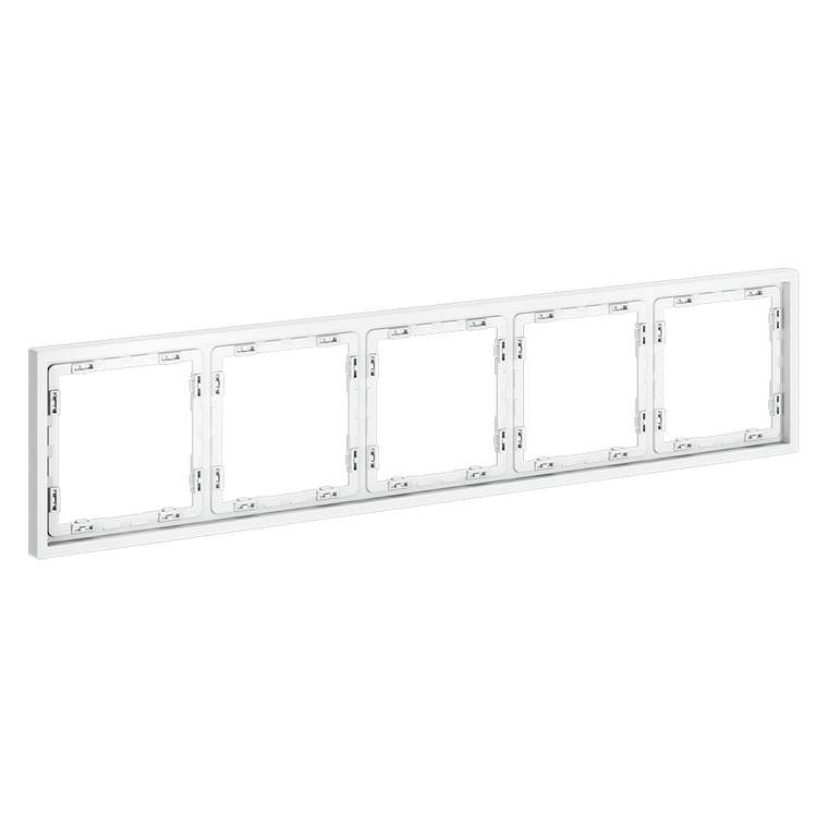 Рамка пластиковая VOLTUM S70 на 5 постов, (белый матовый)