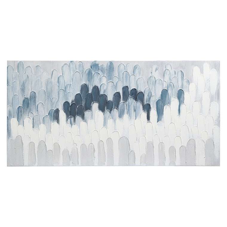 Панно декоративное с ручной росписью By Feel серо-голубого цвета