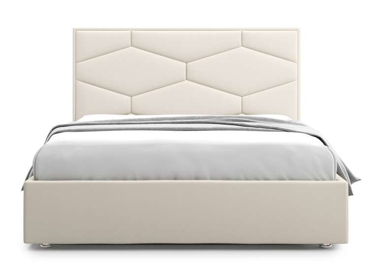 Кровать Premium Milana 4 160х200 светло-бежевого цвета с подъемным механизмом