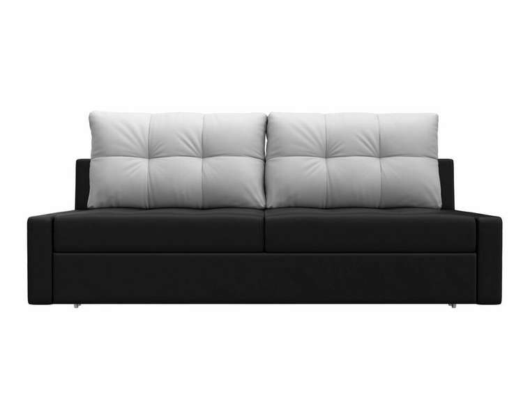 Прямой диван-кровать Мартин черного цвета (экокожа)
