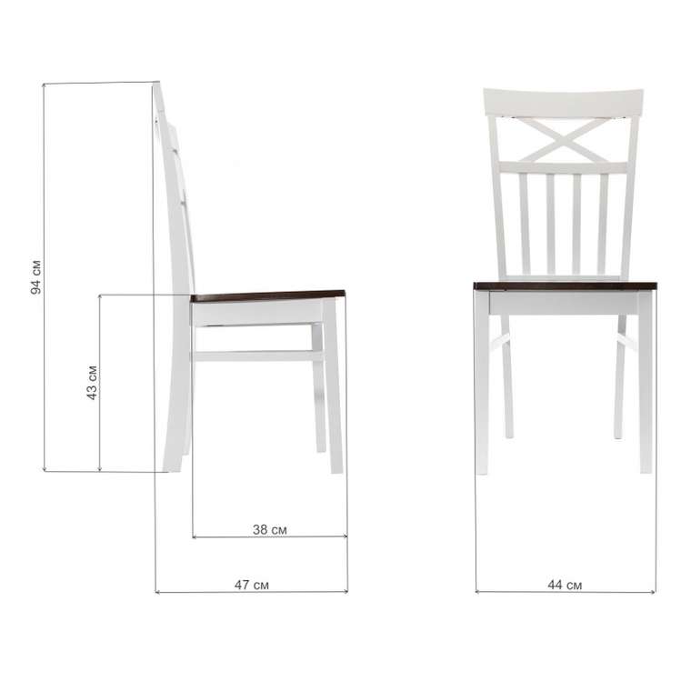 Обеденный стул Provans бело-коричневого цвета