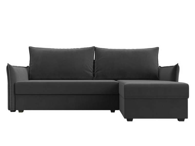 Угловой диван-кровать Лига 004 темно-серого цвета угол правый 
