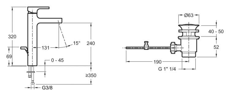 Смеситель Strayt для раковины