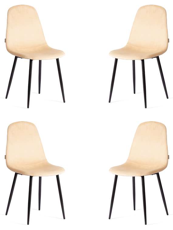 Комплект из четырех стульев Breeze песочного цвета