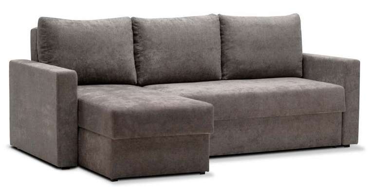 Угловой диван-кровать Мекс серо-коричневого цвета