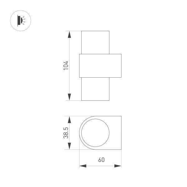 Настенный светодиодный светильник Arlight SP-Spicy-Wall-Mini-Twin-S104x39-2x3W Warm3000 035560