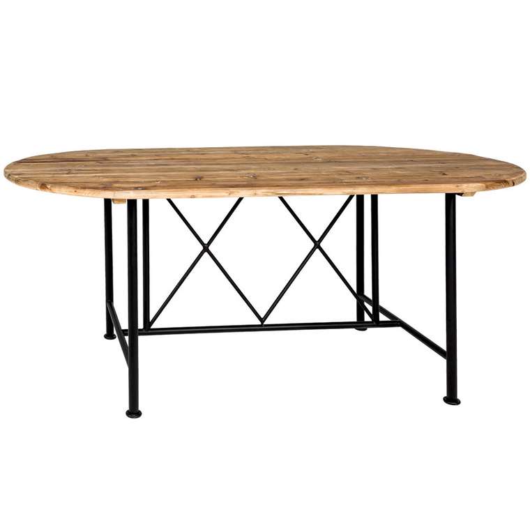 Обеденный стол Континенталь из натурального дерева и металла
