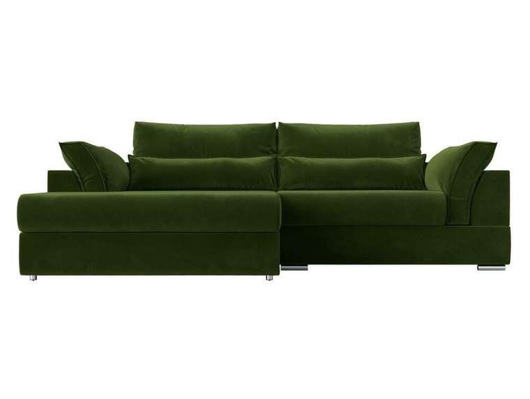 Угловой диван-кровать Пекин зеленого цвета угол левый