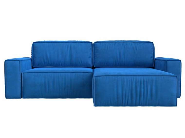 Угловой диван-кровать Прага классик голубого цвета правый угол