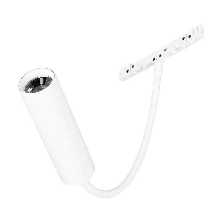 Трековый магнитный светильник Arlight MAG-MICROCOSM-SPOT-FLEX-R26-5W Day4000 (WH, 24 deg, 24V) (IP20 Металл) 051839