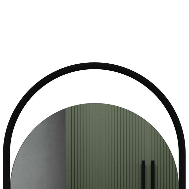 Дизайнерское настенное зеркало Evelix S в металлической раме черного цвета