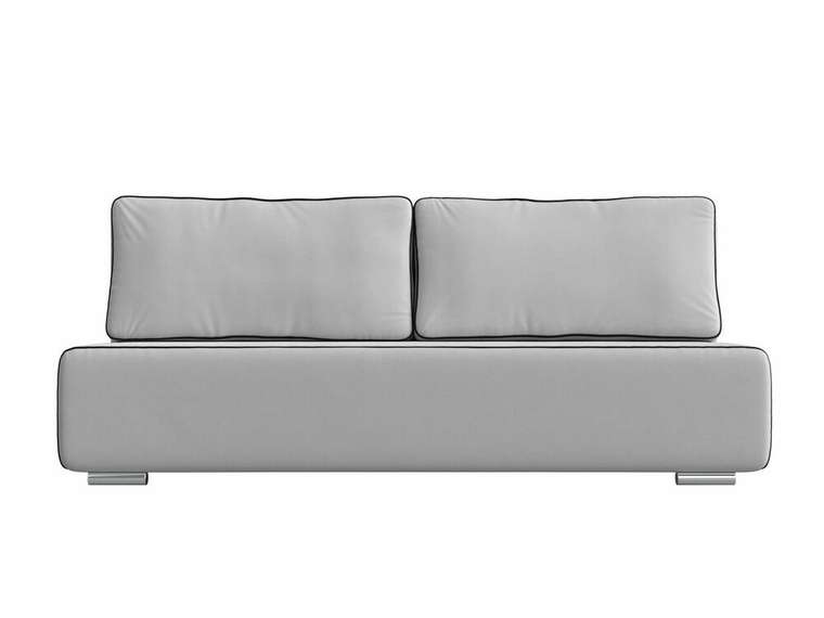Прямой диван-кровать Уно белого цвета (экокожа)