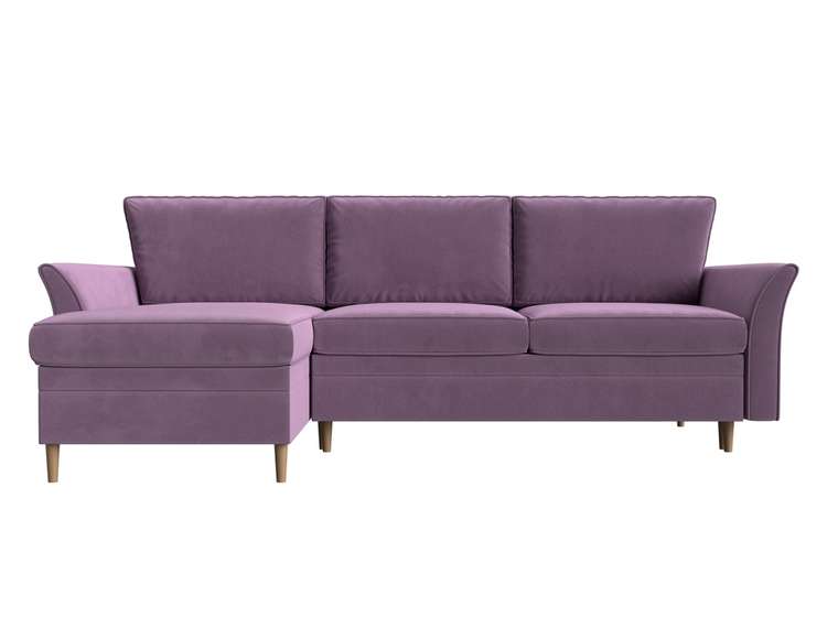 Угловой диван-кровать София сиреневого цвета левый угол