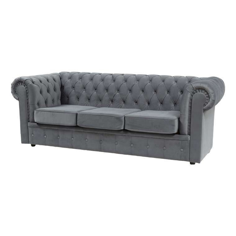Диван Chesterfield серого цвета