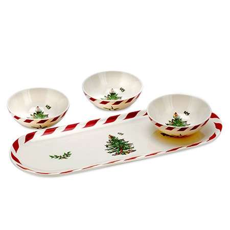 Поднос и три блюда SPODE CHRISTMAS TREE