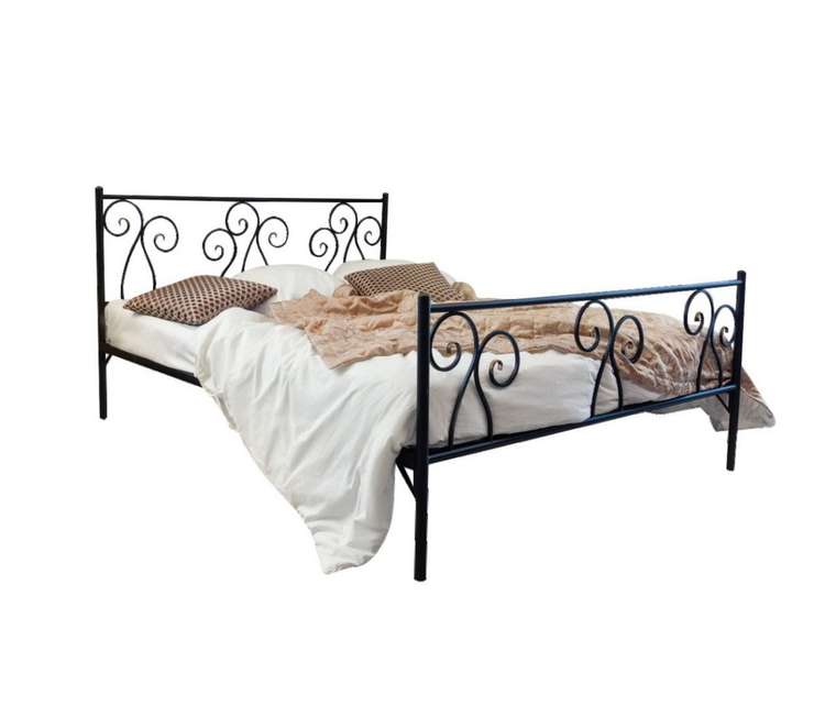 Кованая кровать Лацио 180х200 черного цвета