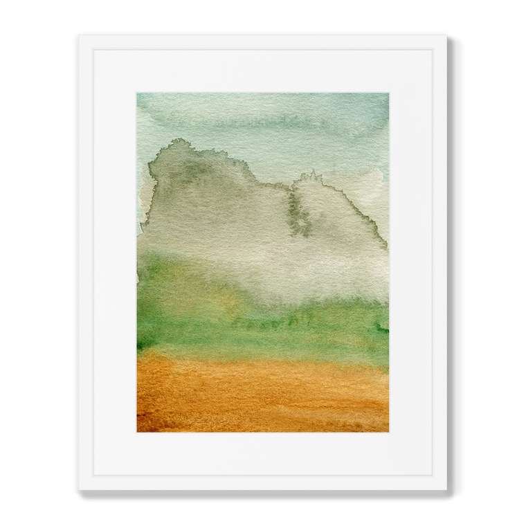 Репродукция картины в раме Clouds descend on the mountains
