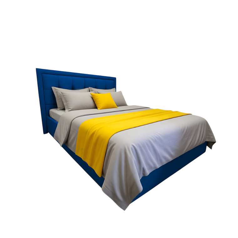 Кровать Rich 120х200 синего цвета с подъемным механизмом