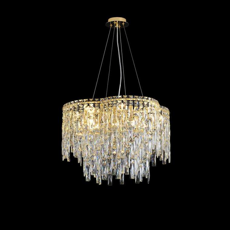 Подвесная люстра хрусталь Crystal Lux ABRIL SP12 GOLD