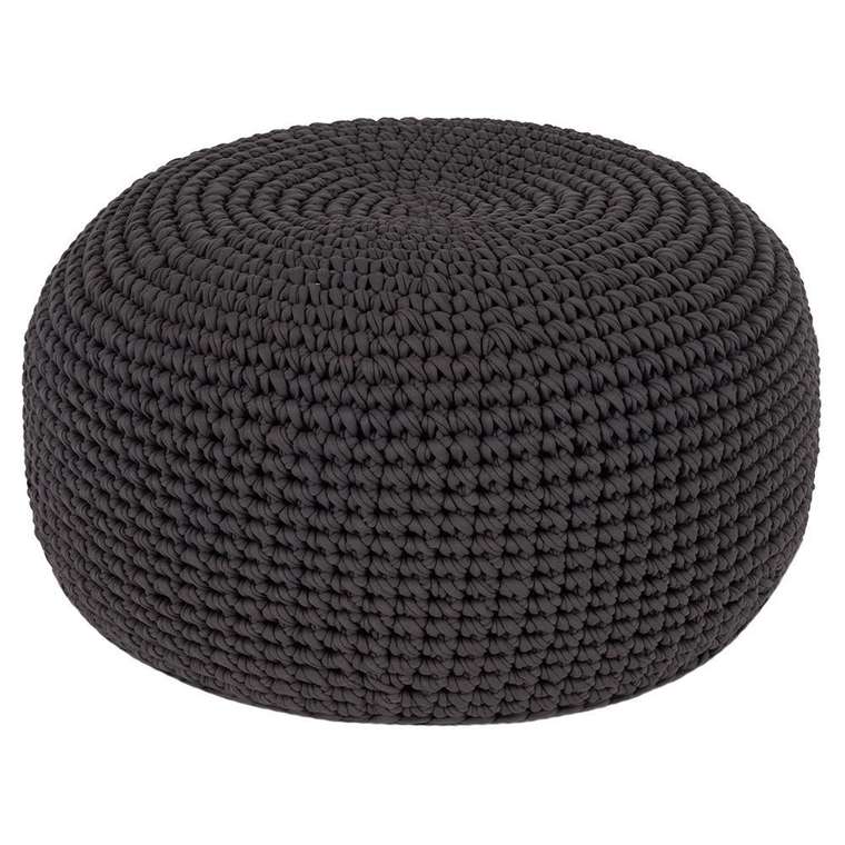 Вязаный пуф Графитового цвета