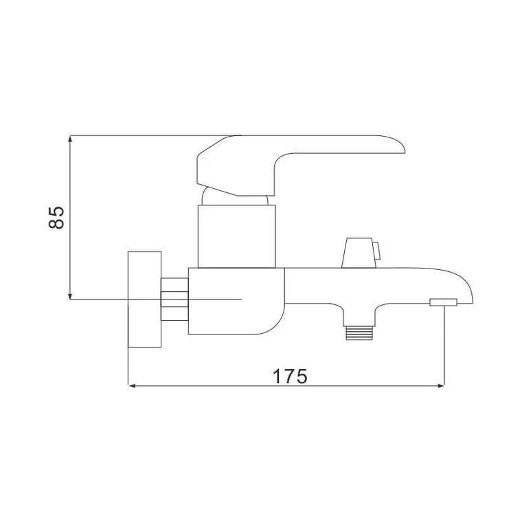 Смеситель для ванны Rose R2102F, белый/хром