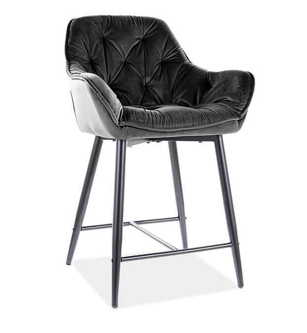 Полубарный стул Cherry черного цвета